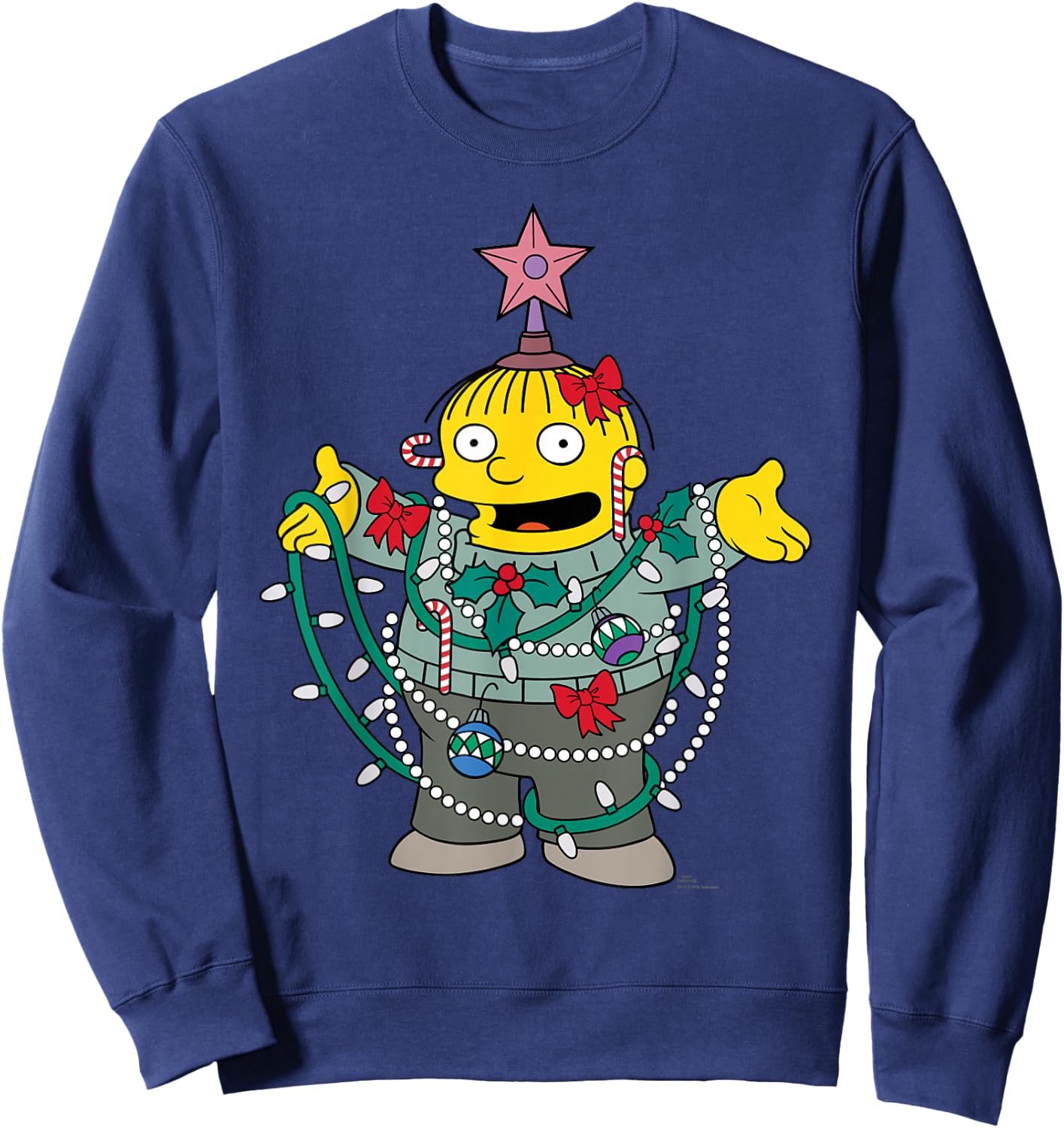 The Simpsons Holiday Ralph Wiggum Christmas Tree Sweatshirt - Sweatshirt | Navy