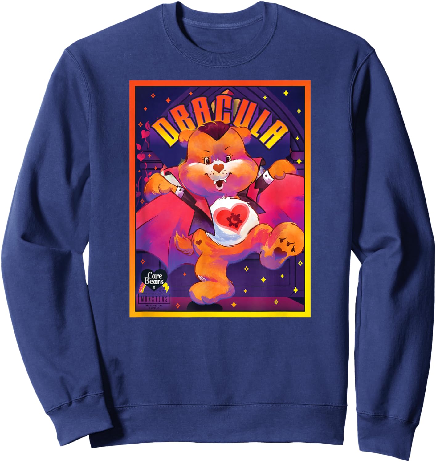 Care Bears x Universal Monsters Tenderheart Bear Dracula Sweatshirt - Sweatshirt | Navy