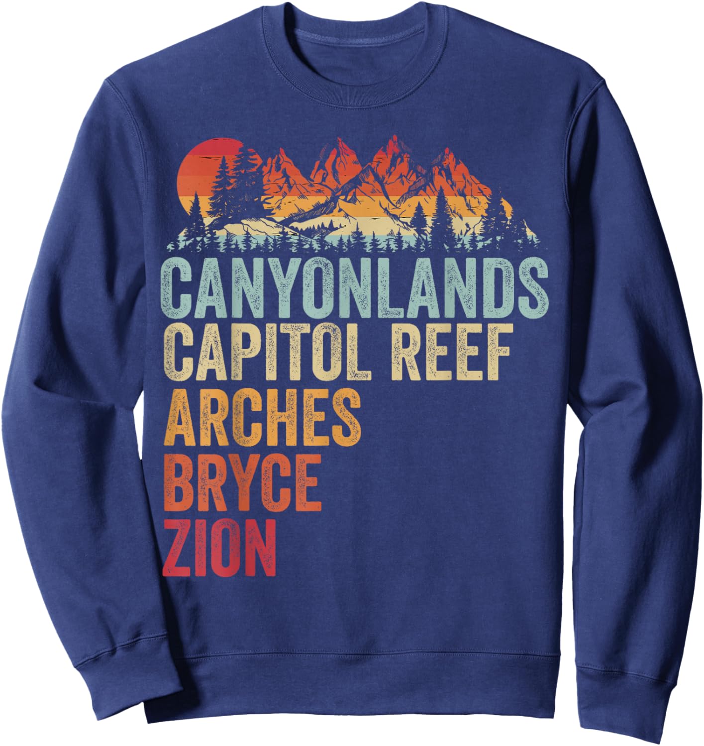 Vintage Utah Souvenir Big 5 Utah Mighty Five National Park Sweatshirt - Sweatshirt | Navy