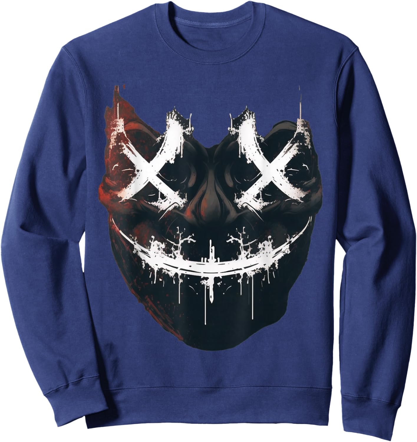 Horror Face with Let's Purge Together Sweatshirt - Sweatshirt | Navy