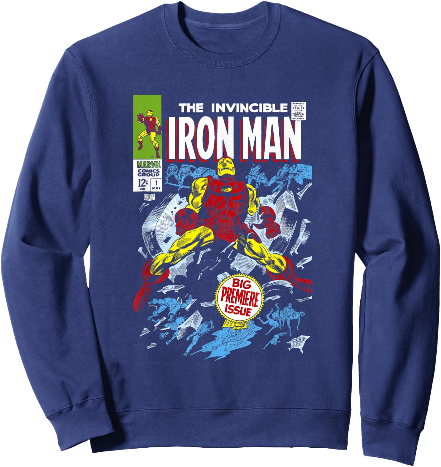 Marvel Avengers Iron Man Big Premier Issue Classic Comic Sweatshirt - Sweatshirt | Navy
