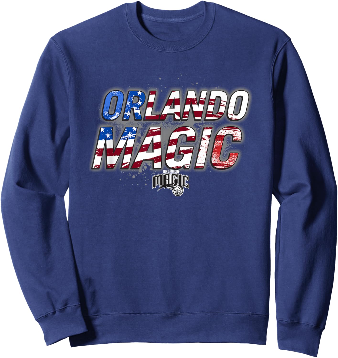 NBA Orlando Magic American Flag Distressed Paint Spill Sweatshirt - Sweatshirt | Navy