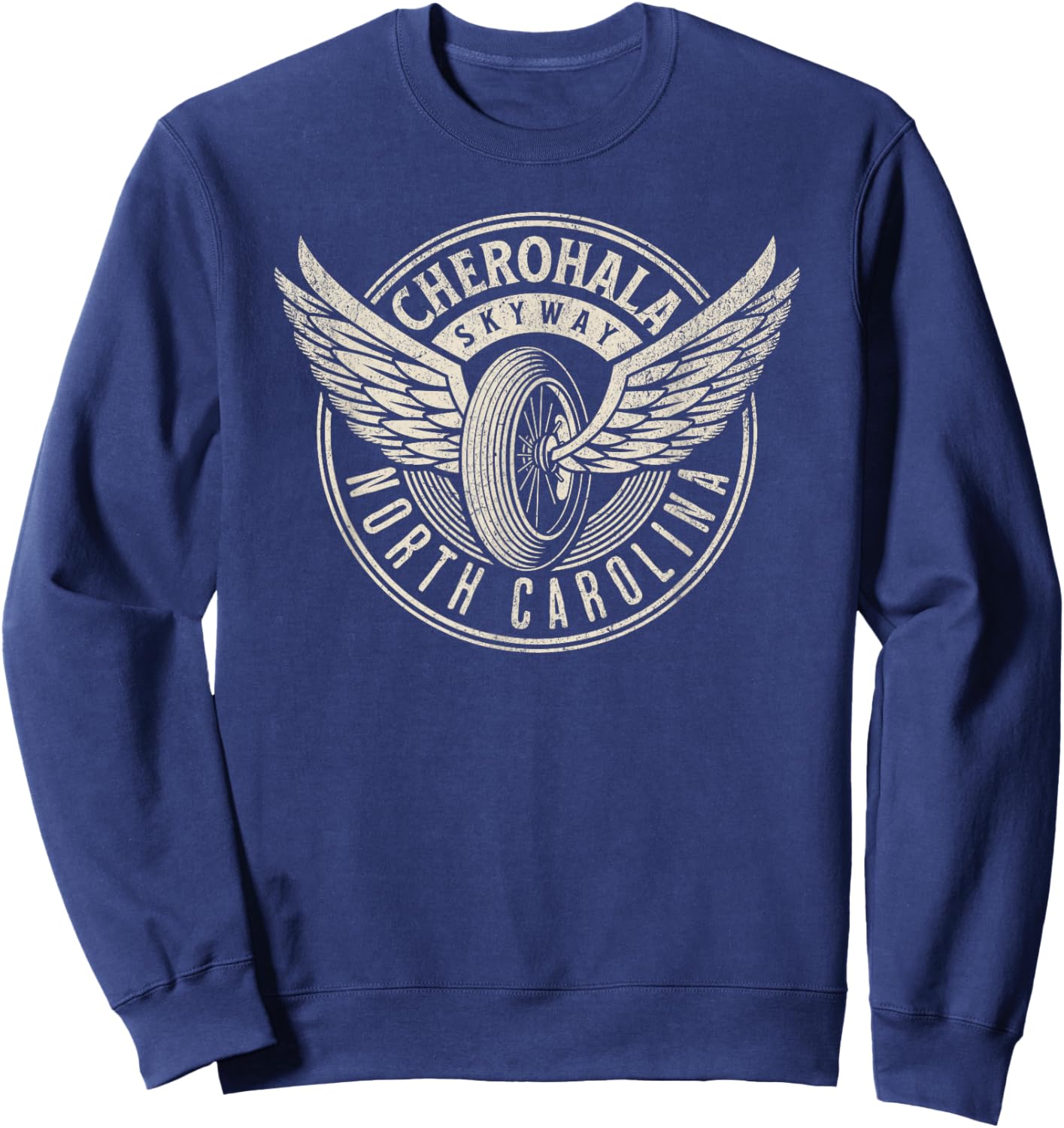 Cherohala Skyway North Carolina Motorcycle Biker Trail Sweatshirt - Sweatshirt | Navy