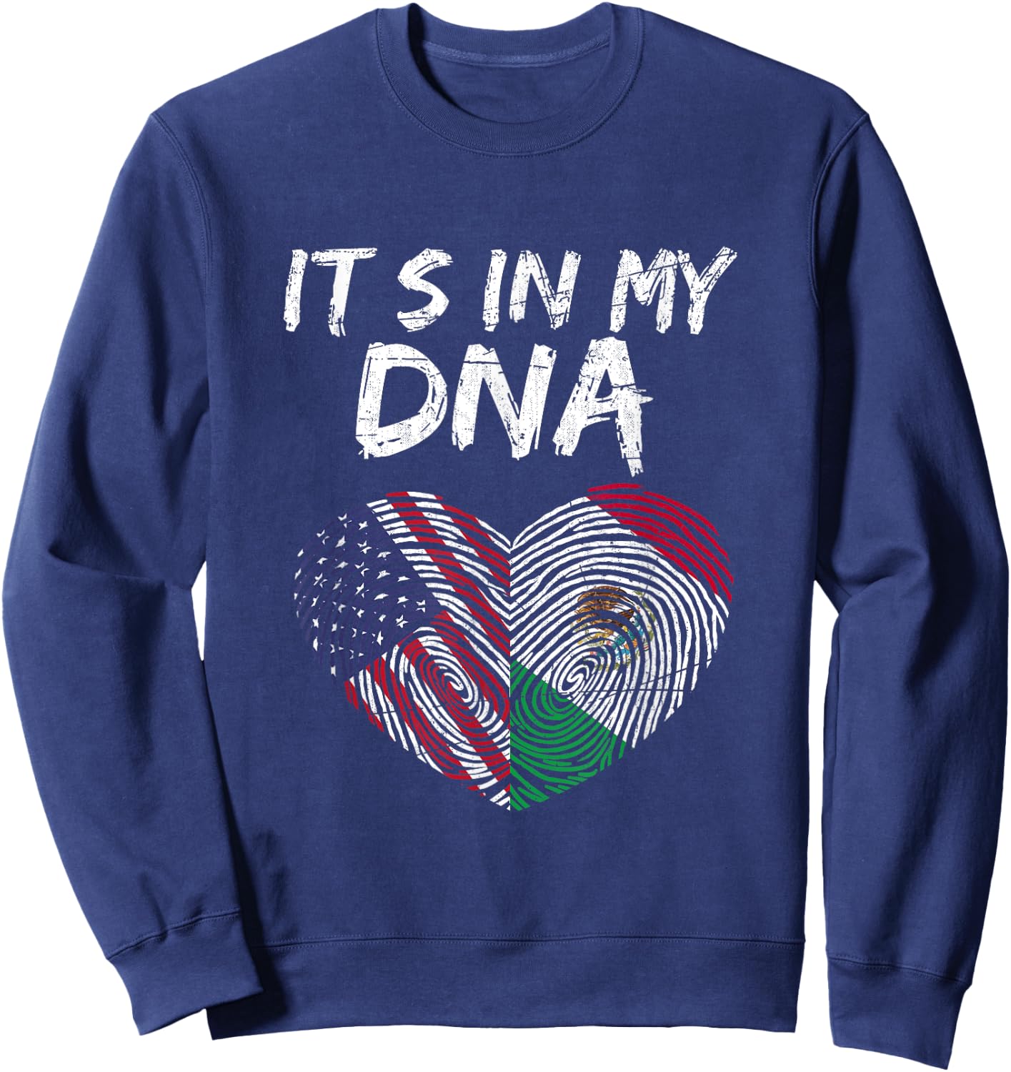 DNA USA Flag American Mexican Flag Mexico Sweatshirt - Sweatshirt | Navy