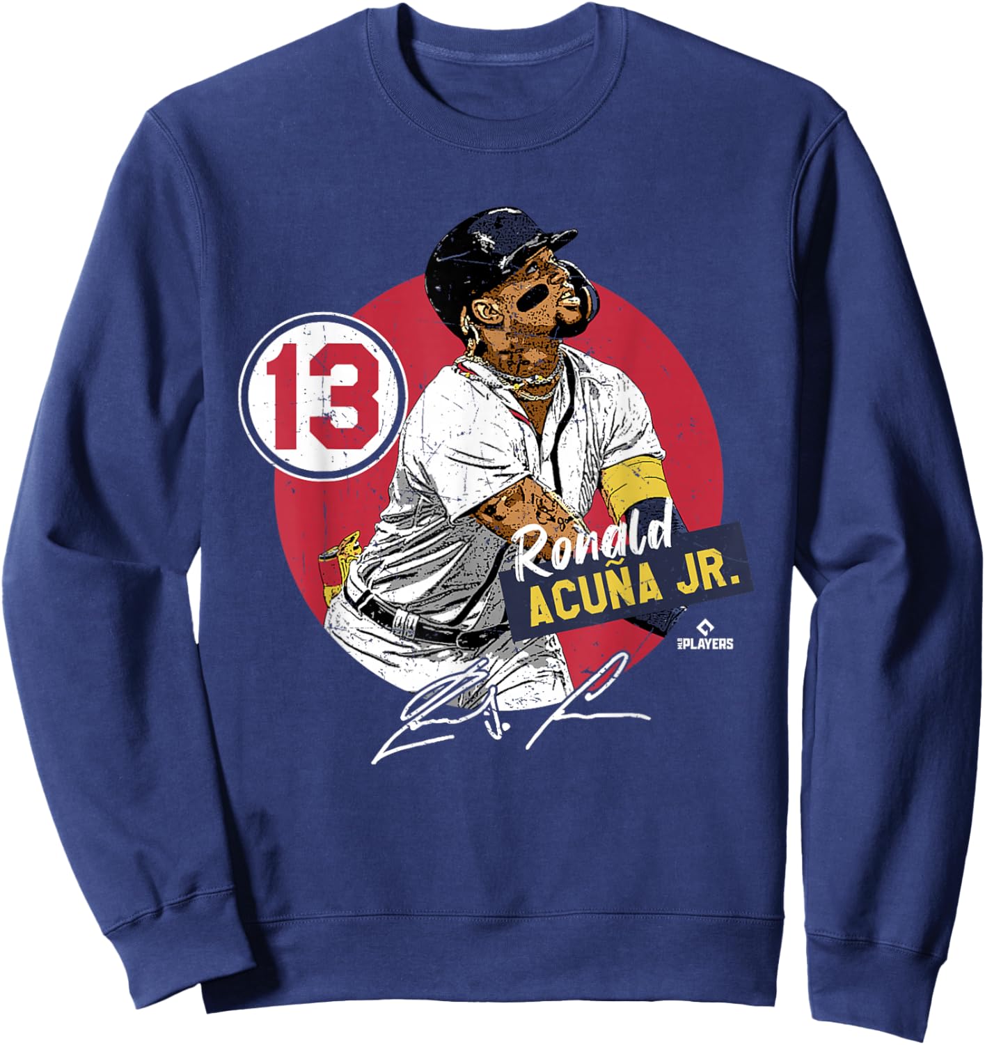Ronald Acuna Jr. | Atlanta Baseball MLB Players | MLBRAC3002 Sweatshirt - Sweatshirt | Navy