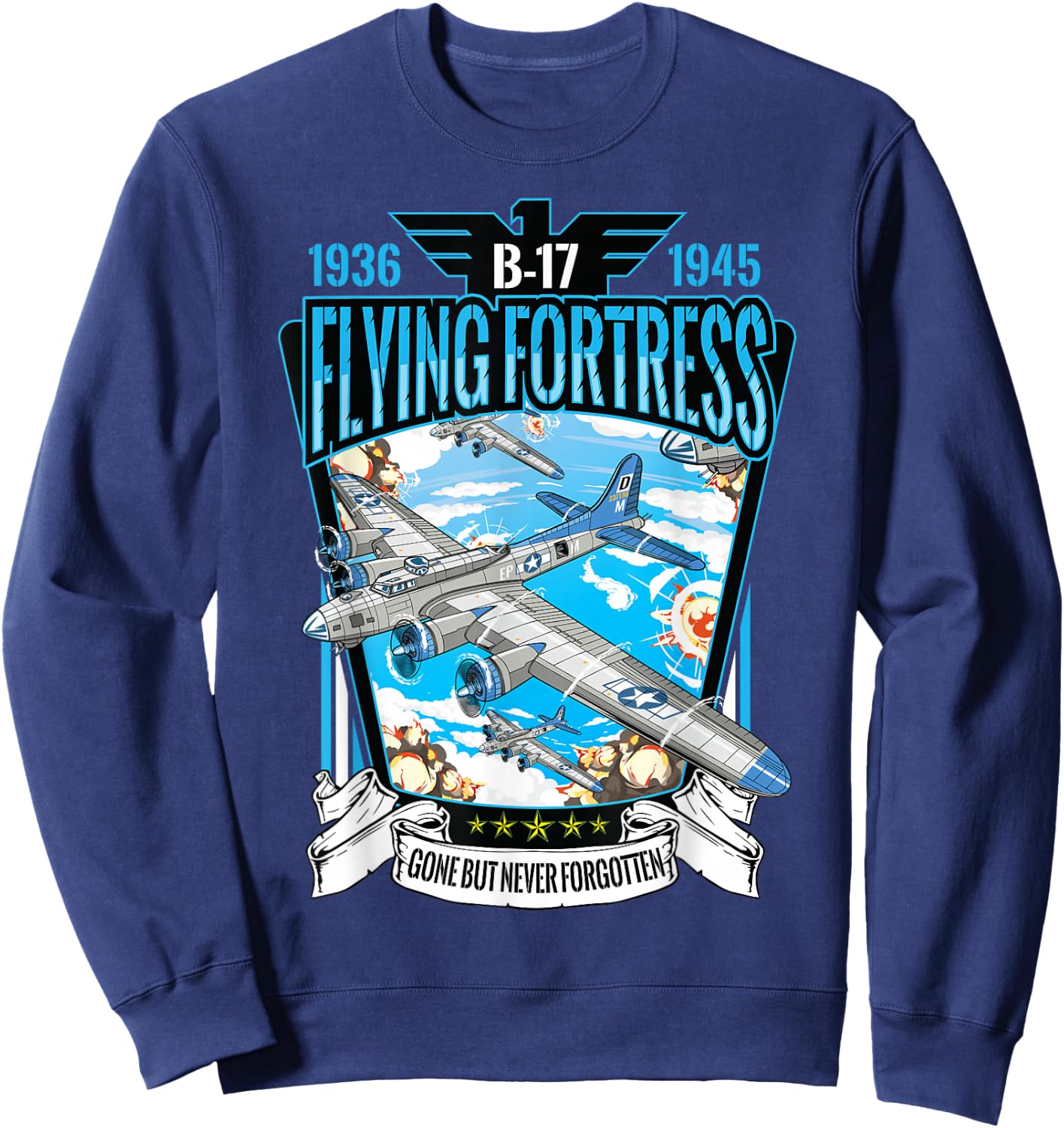 American B17 Flying Fortress WW2 Sweatshirt - Sweatshirt | Navy