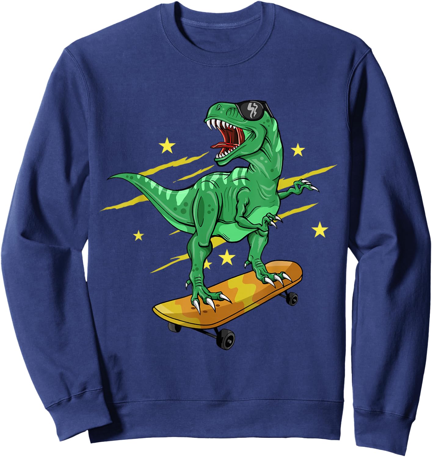 Skating Dinosaur Skateboard Sweatshirt - Sweatshirt | Navy