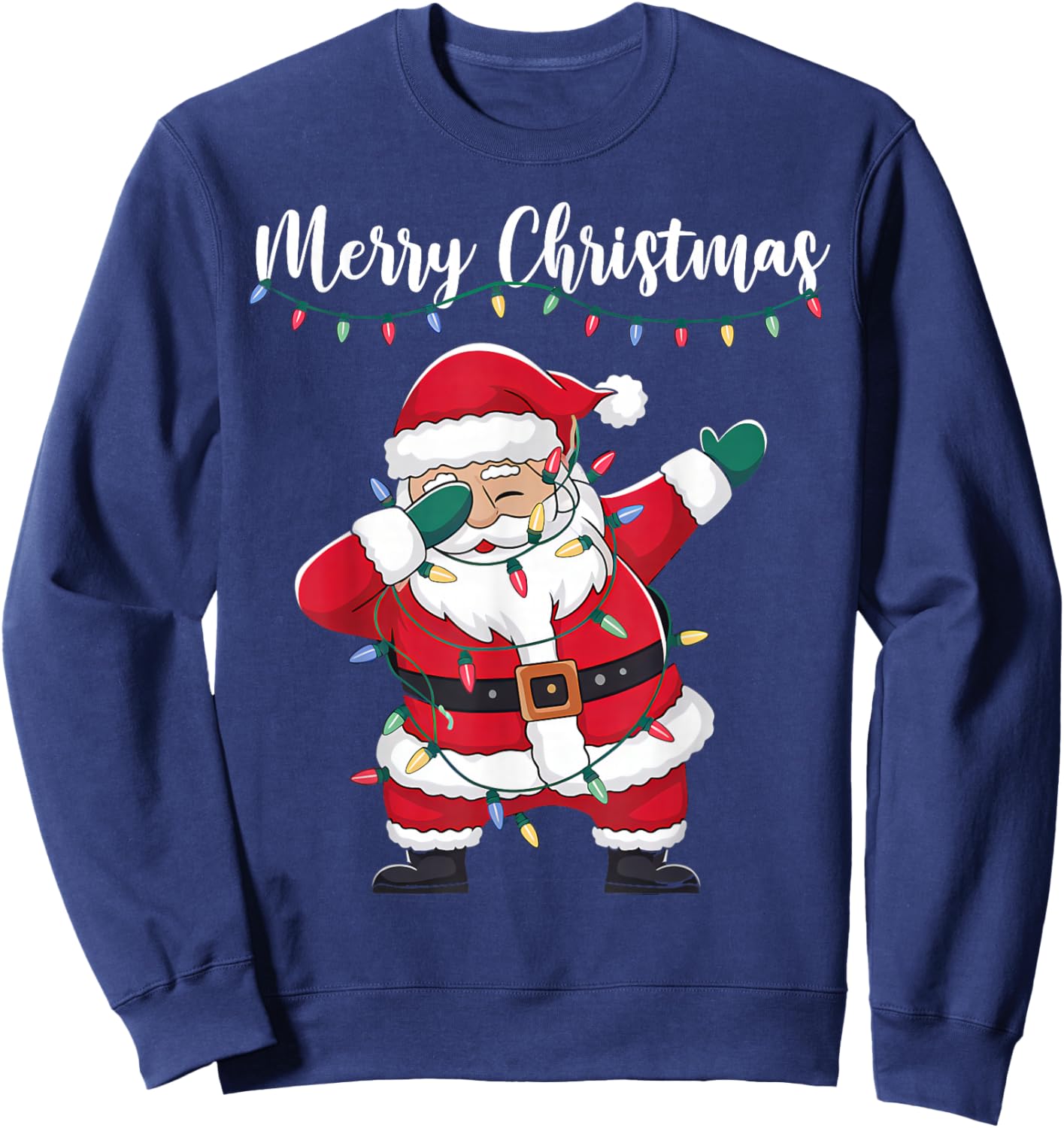 Merry Christmas Funny Dabbing Santa Claus Men Women Kids Sweatshirt - Sweatshirt | Navy