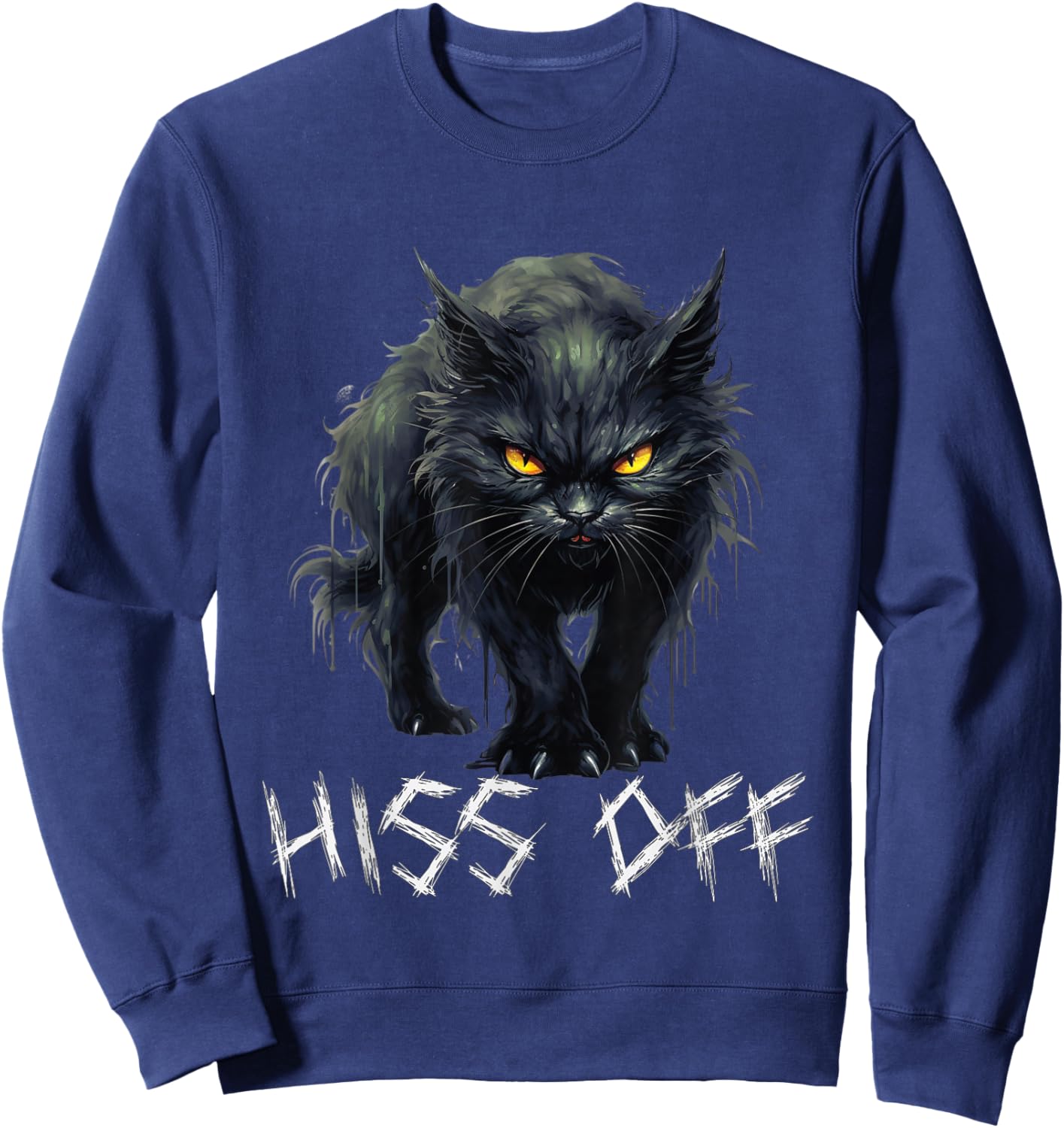 Hiss Off Cat Men Women Sweatshirt - Sweatshirt | Navy