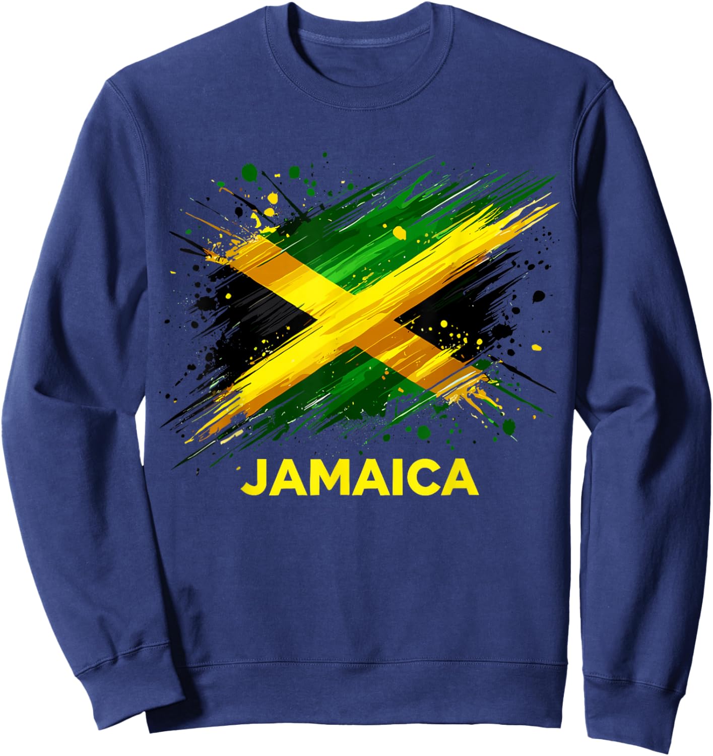 Jamaica Retro Jamaican Flag Sweatshirt - Sweatshirt | Navy