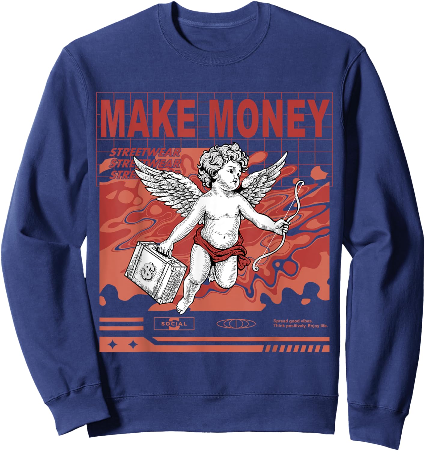 Make Money Dune Red 13s Matching Women Sweatshirt - Sweatshirt | Navy