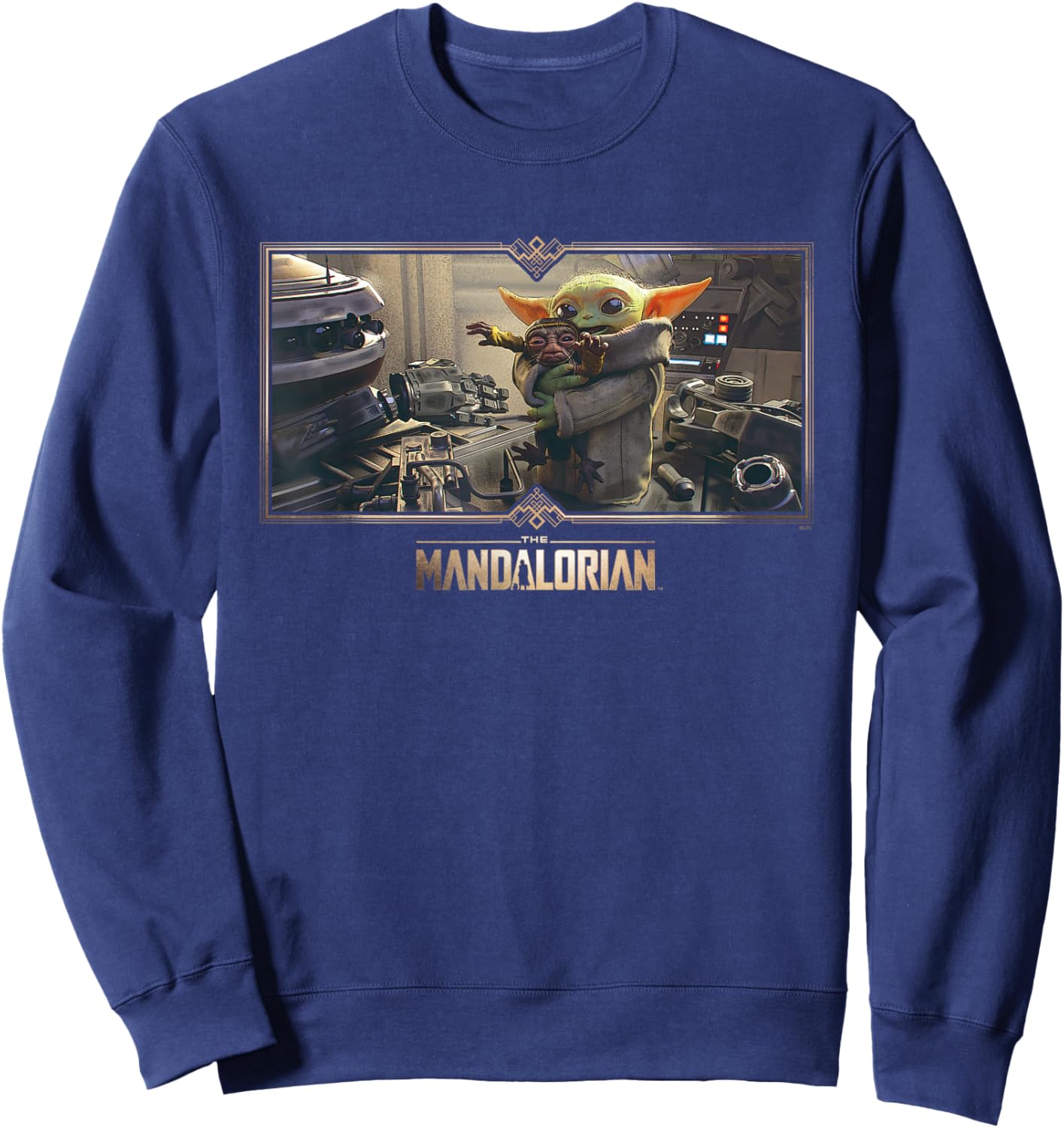 Star Wars The Mandalorian Season 3 Grogu Big Hug Concept Art Sweatshirt - Sweatshirt | Navy