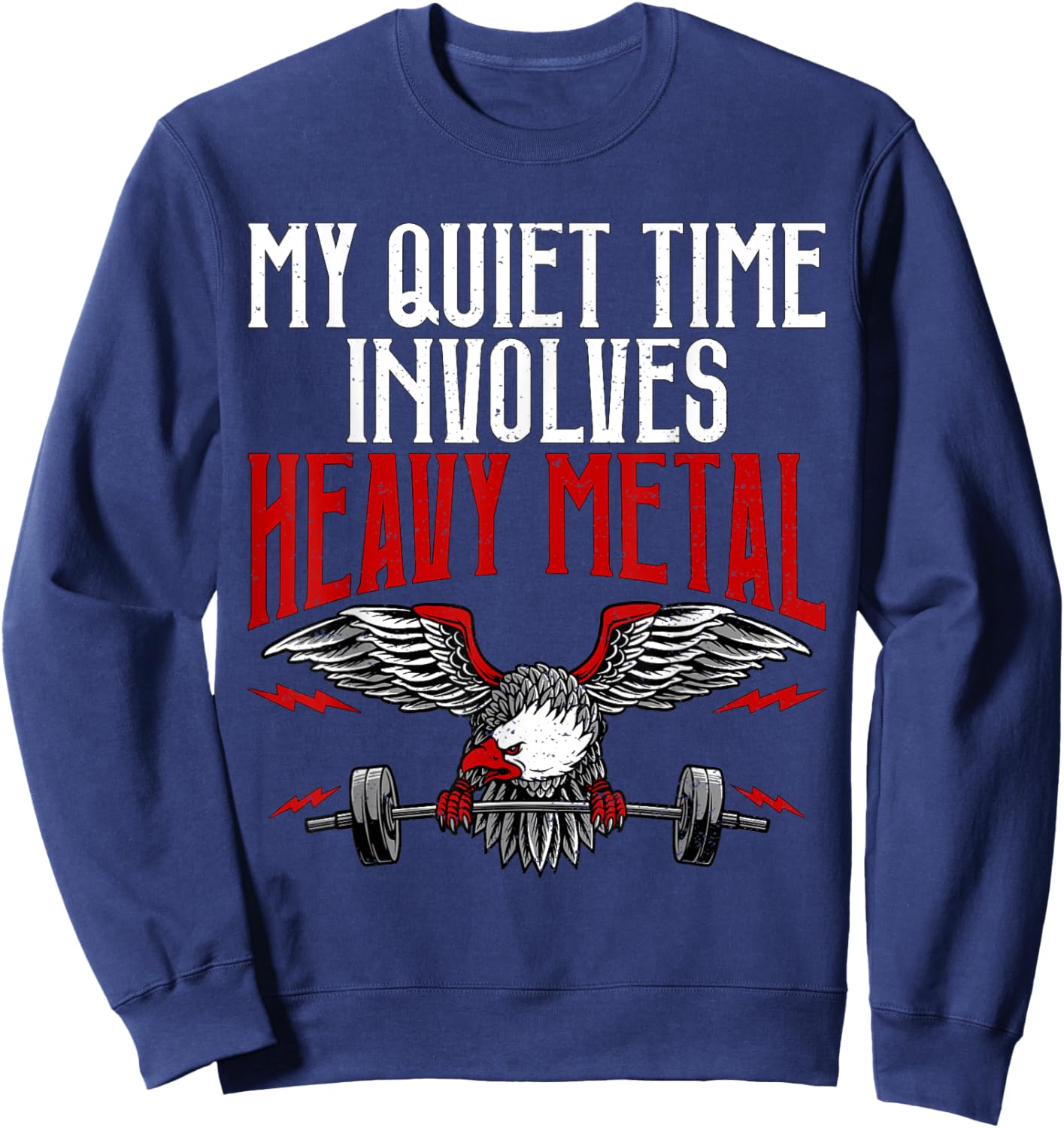 Heavy Metal | Fitness Weightlifting Deadlift Workout Gym Sweatshirt - Sweatshirt | Navy