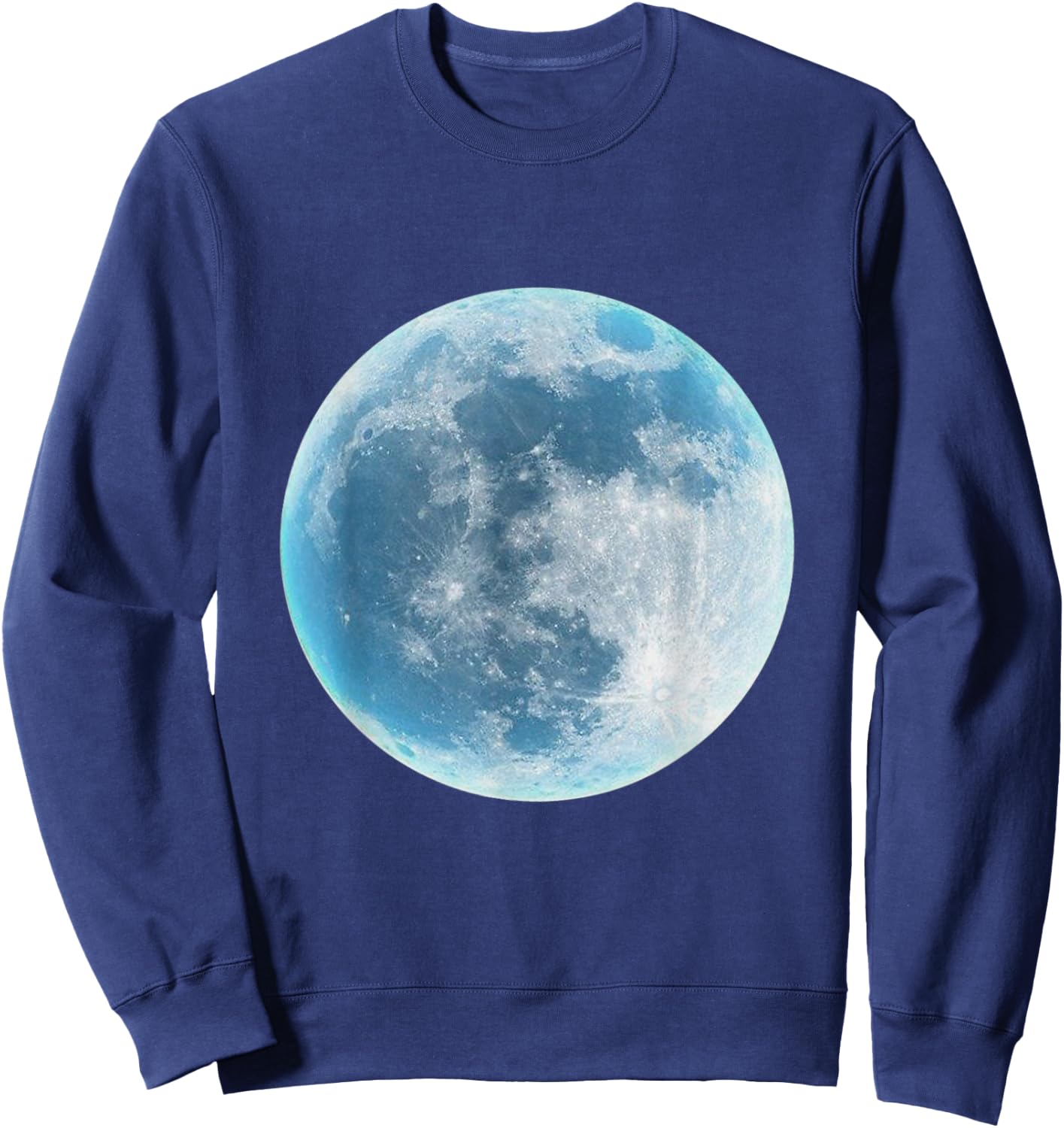 Moon Lunar Surface Full Space Galaxy Gray Green White Sweatshirt - Sweatshirt | Navy