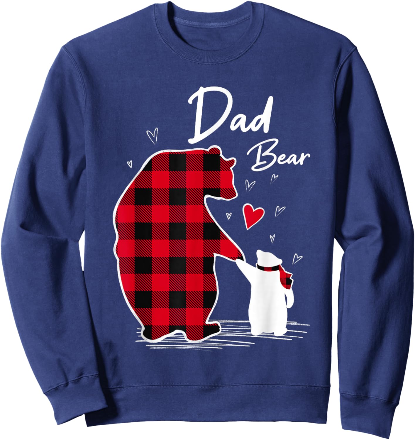 Dad Bear Christmas Pajama Red Buffalo Plaid Sweatshirt - Sweatshirt | Navy