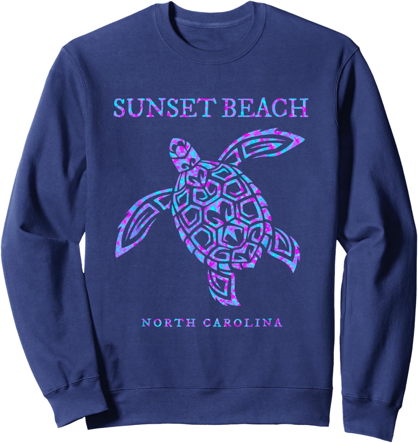 Sunset Beach North Carolina Sea Turtle Beach Vacation Sweatshirt - Sweatshirt | Navy