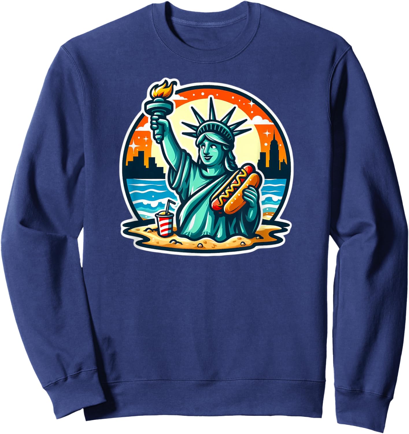 New York Hot Dogs NYC Souvenir NYC Sweatshirt - Sweatshirt | Navy