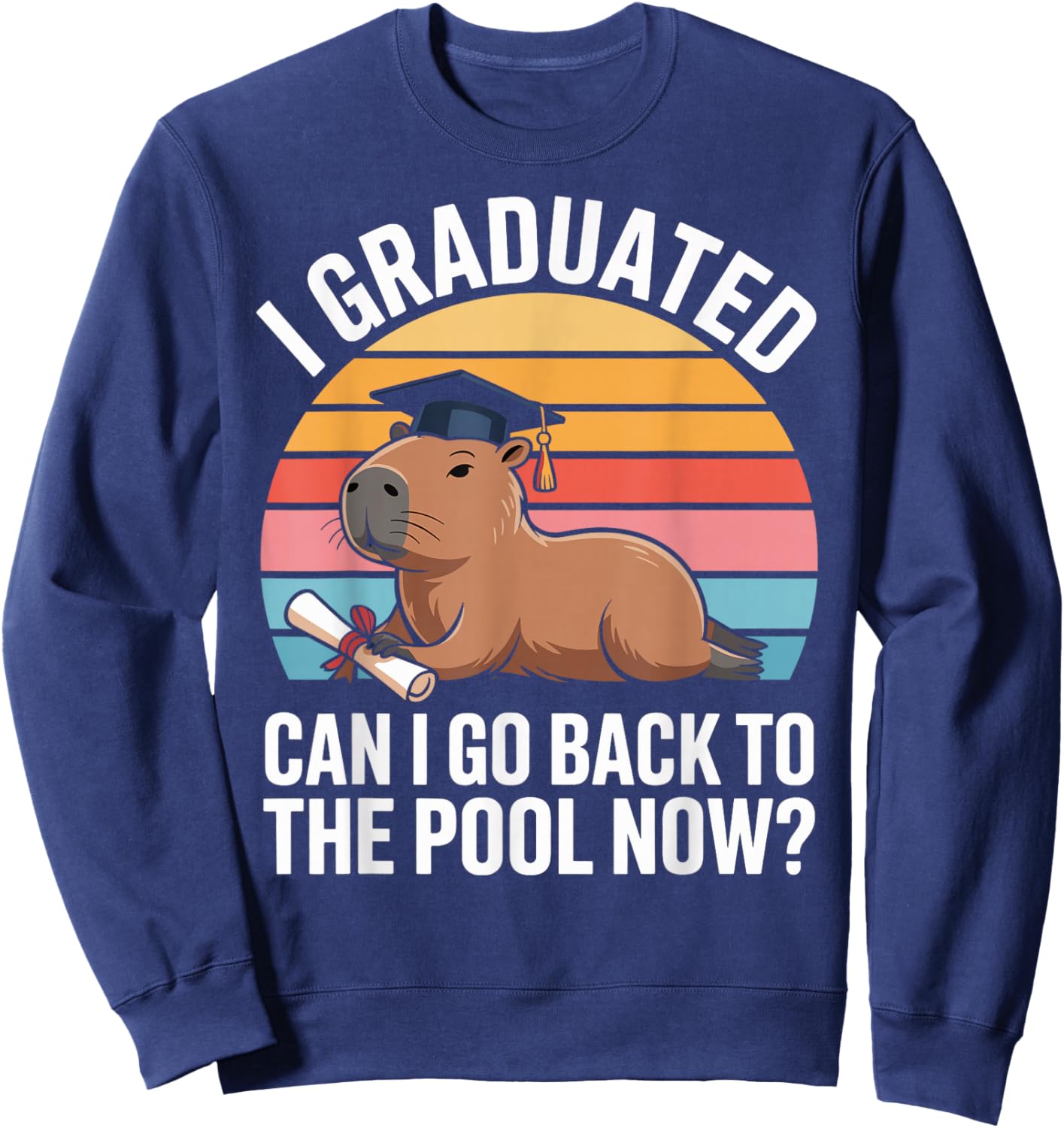 Capybara Graduation Sweatshirt - Sweatshirt | Navy