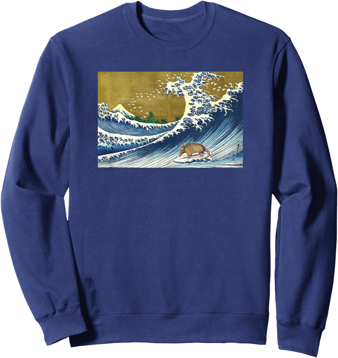 Funny Retro Vintage Surfing Wave Armadillo Lover Sweatshirt - Sweatshirt | Navy