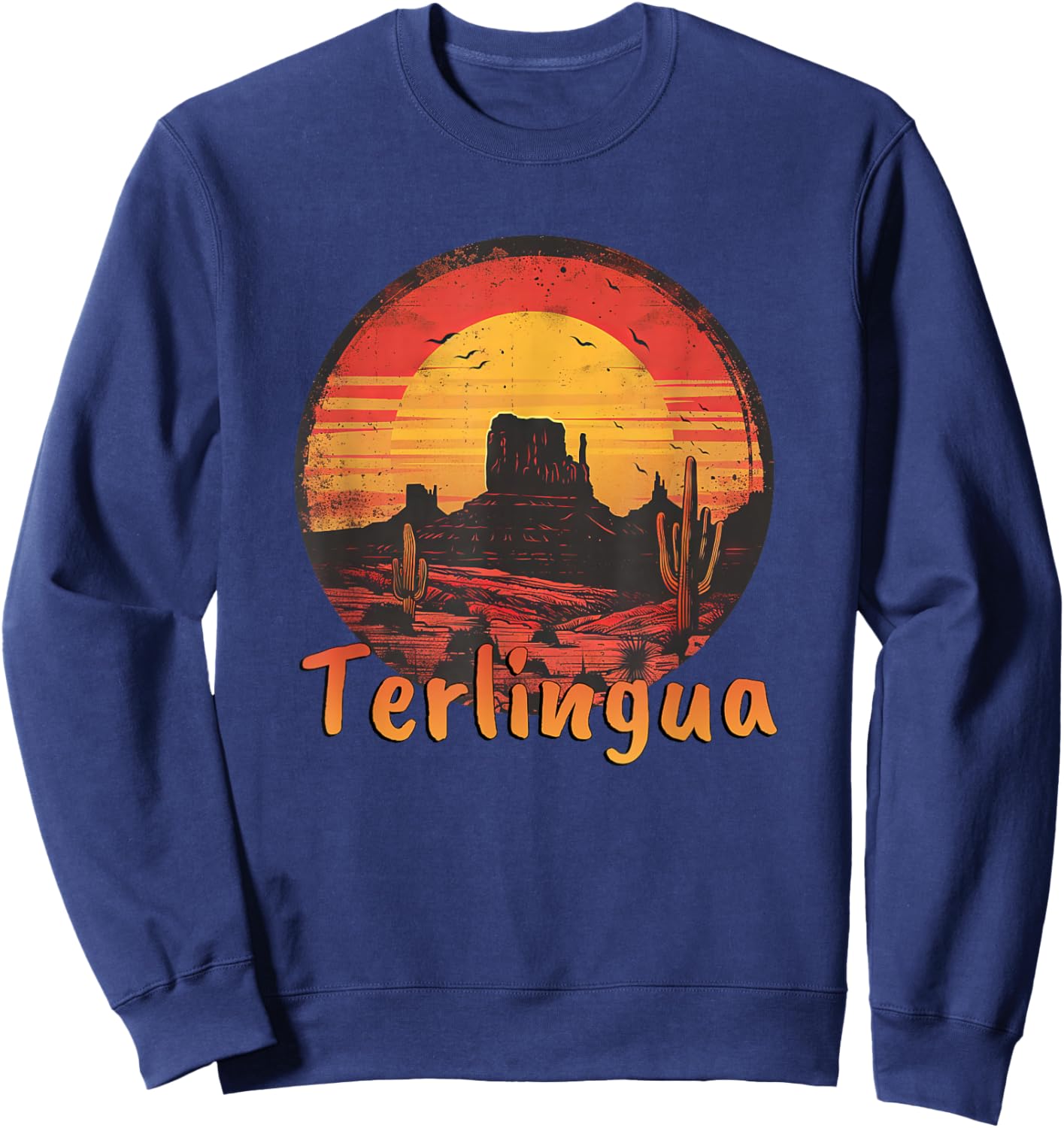 Terlingua Texas Desert Sunset Design Sweatshirt - Sweatshirt | Navy