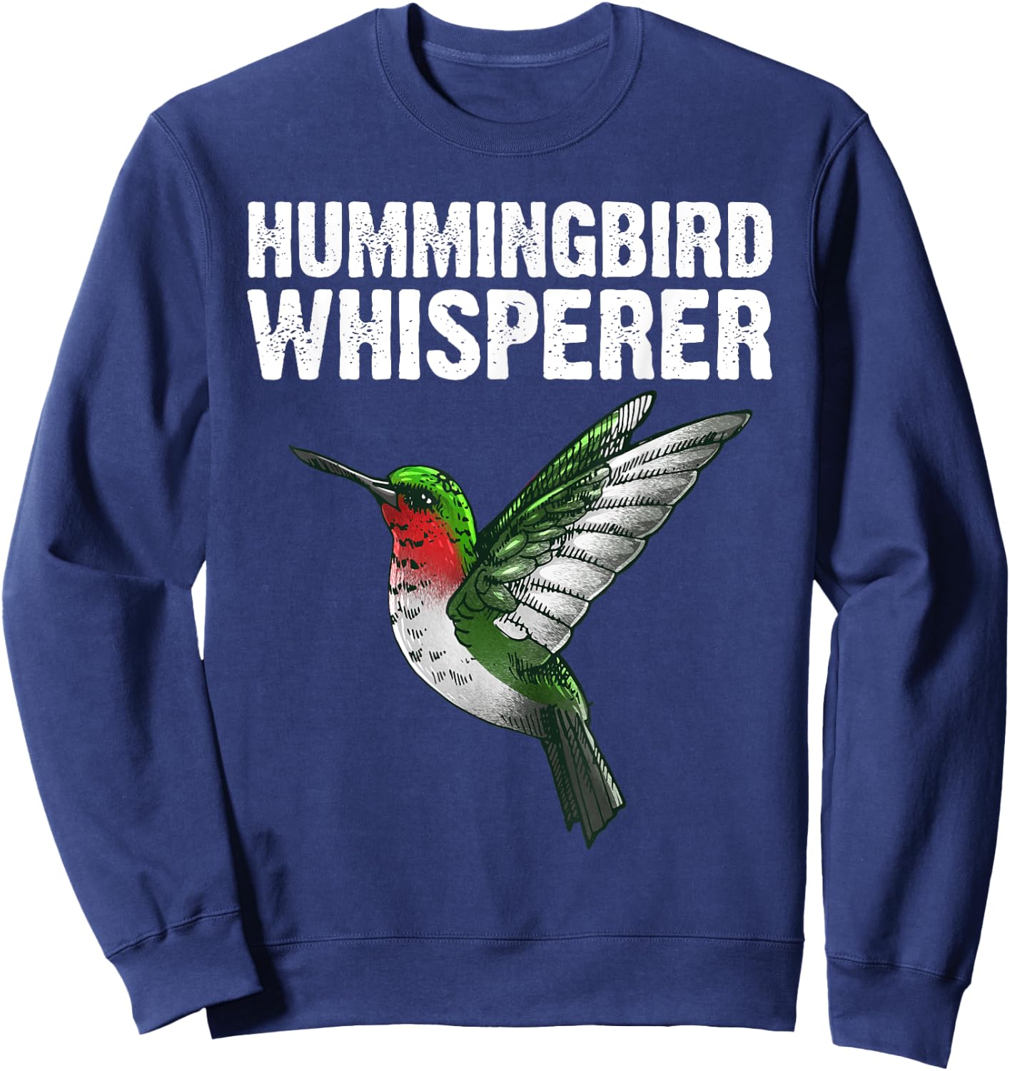 Cute Hummingbird Art Women Bird Watcher Bird Lover Sweatshirt - Sweatshirt | Navy