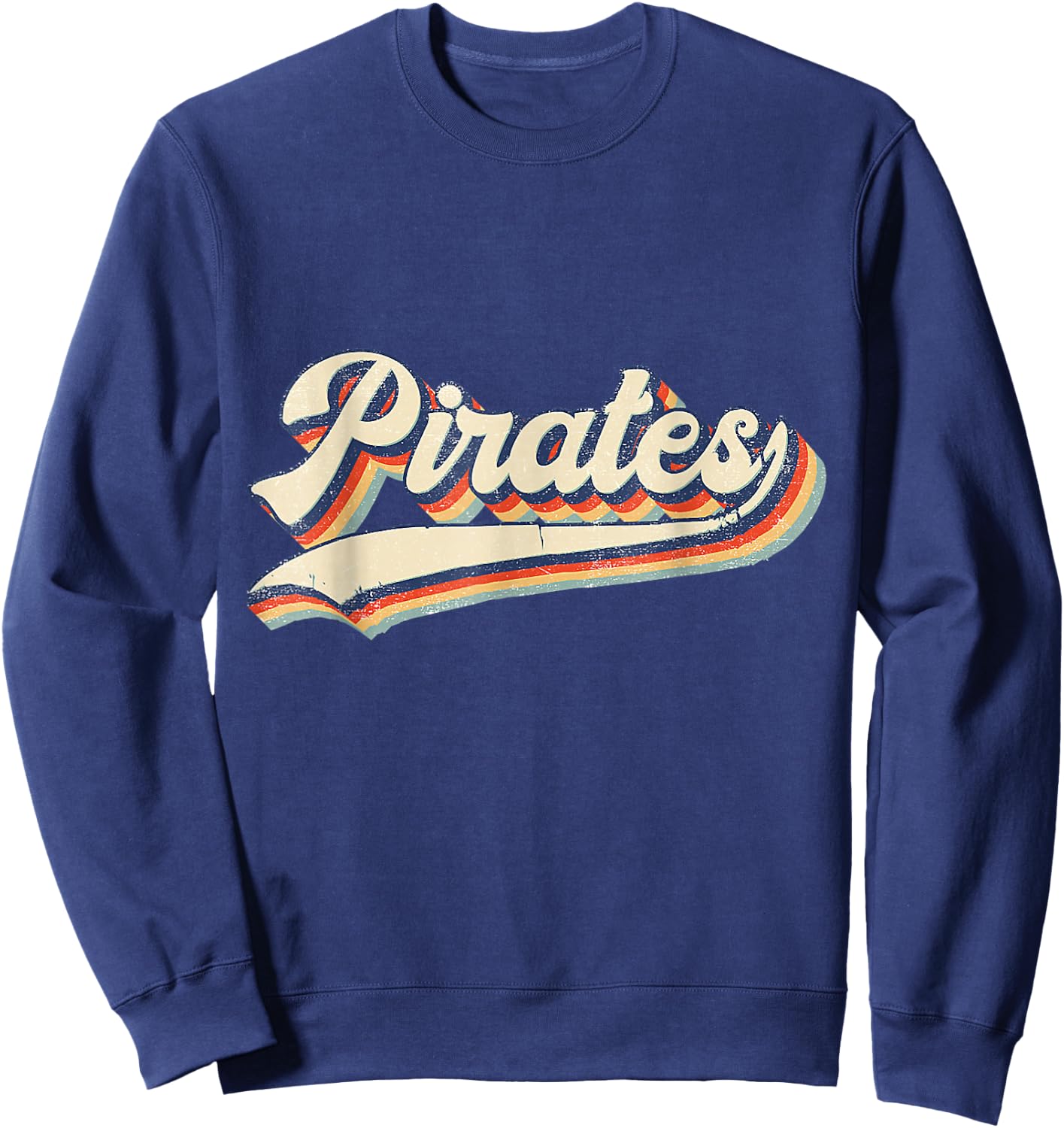 Pirates Sports Name Vintage Retro Women Boy Girl Sweatshirt - Sweatshirt | Navy