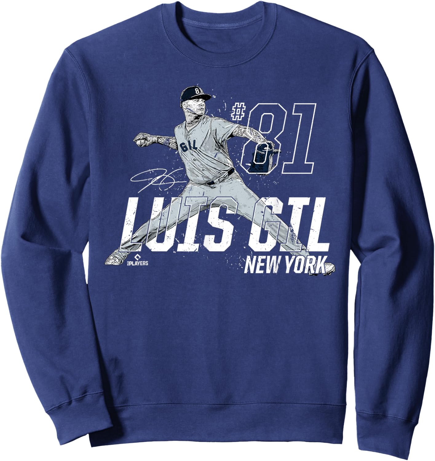 Dynamic Pose Luis Gil New York Baseball MLBPA Sweatshirt - Sweatshirt | Navy