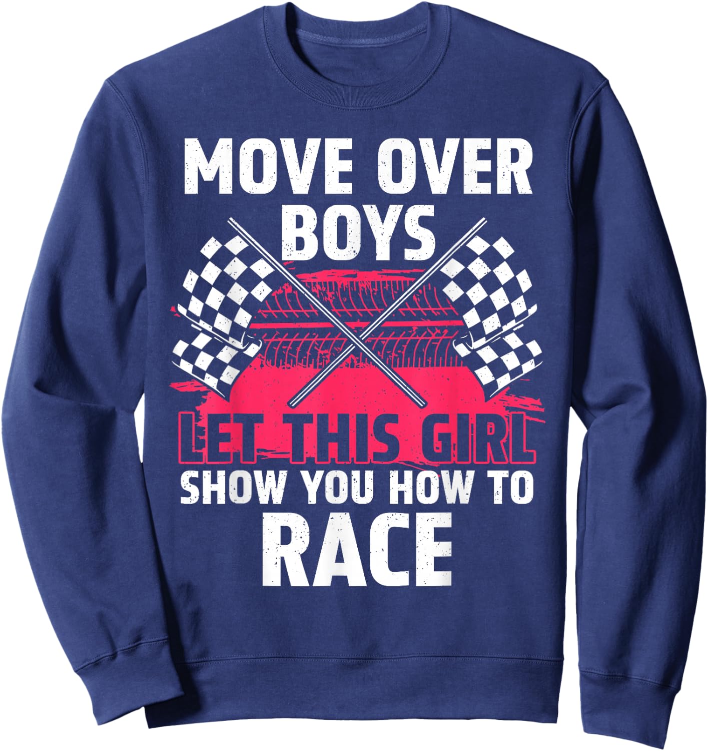 Car Racing Art Girls Race Track Race Car Driver Sweatshirt - Sweatshirt | Navy