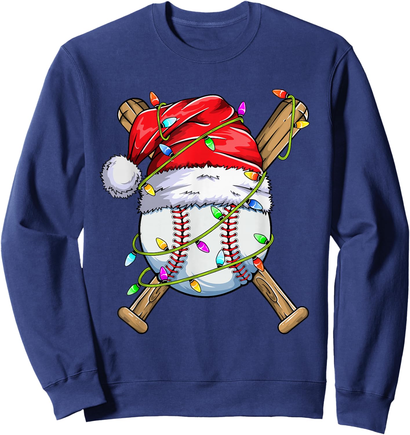 Santa Sports Design Boys Christmas Baseball Player Sweatshirt - Sweatshirt | Navy