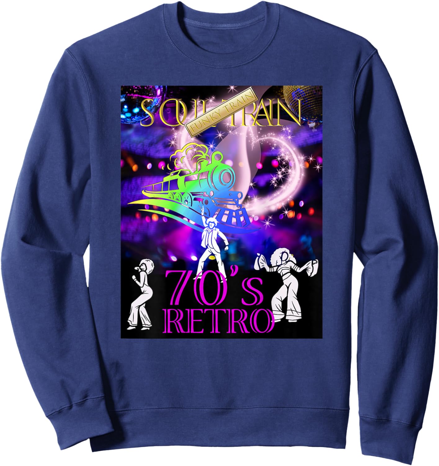 Soul Train_Funky_016_Back Printed Sweatshirt - Sweatshirt | Navy