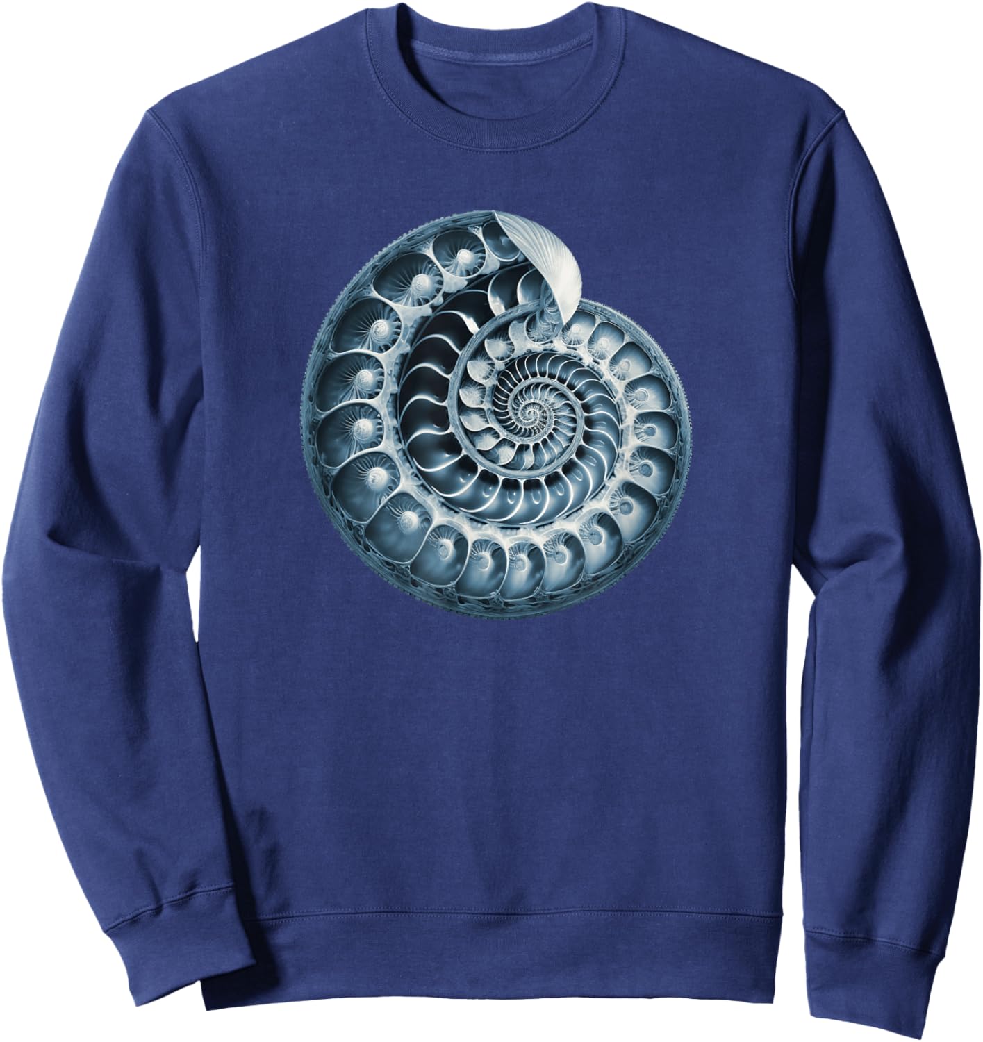 Fibonacci, spiral, shell, snail, phi, symbol, golden ratio Sweatshirt - Sweatshirt | Navy