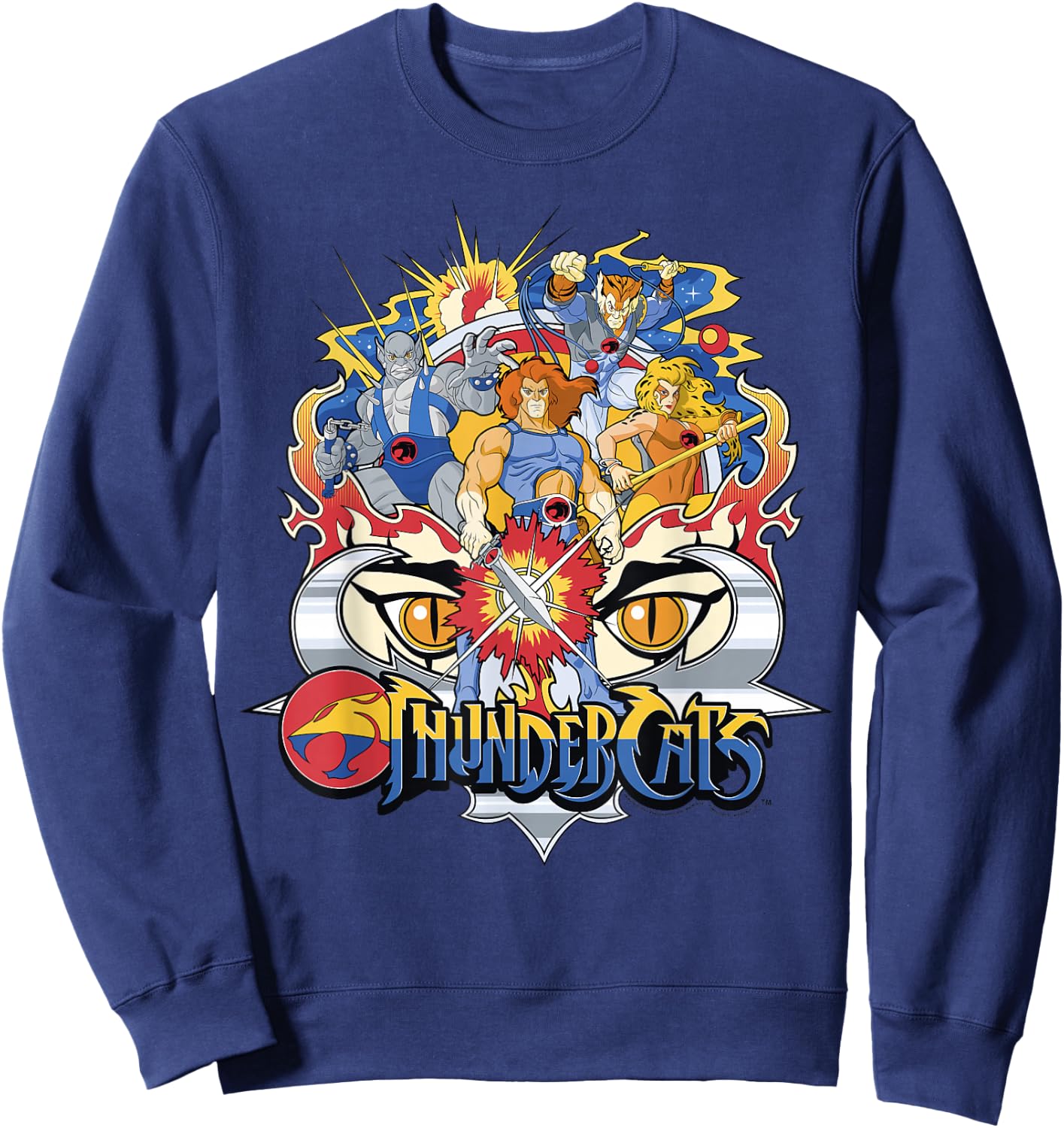 Thundercats Group Shot Logo Badge Sweatshirt - Sweatshirt | Navy