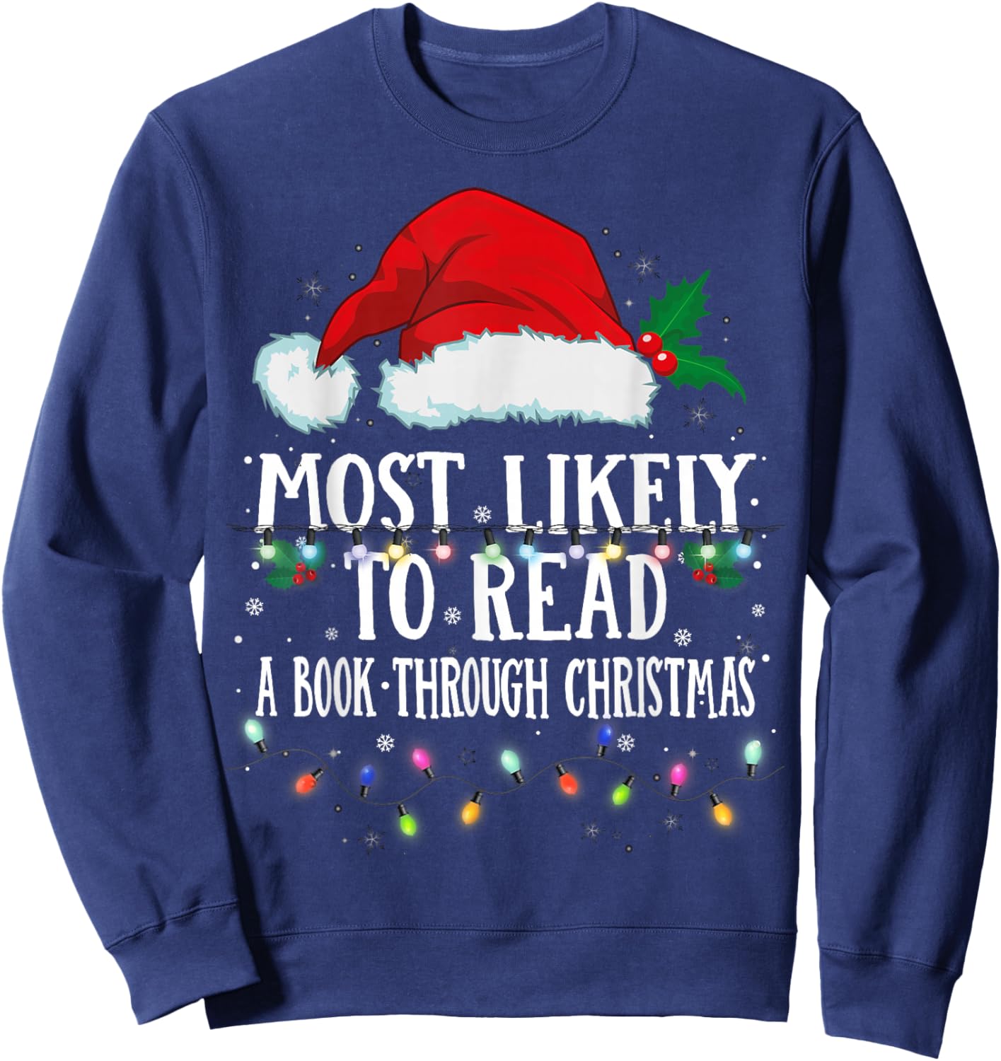 Matching Christmas PJS Most Likely To Read A Book Sweatshirt - Sweatshirt | Navy