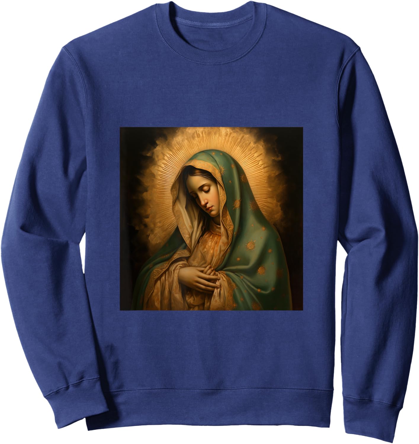 Blessed Virgin Mary Jesus Christian Sweatshirt - Sweatshirt | Navy
