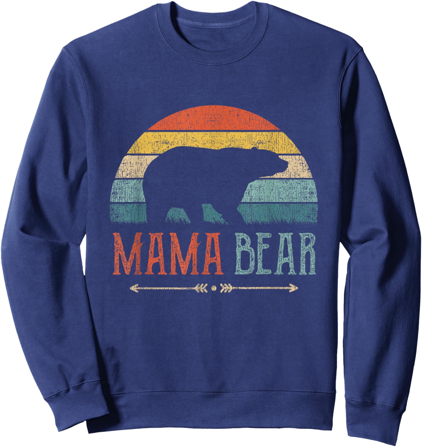 Mum Bear Mother Gift Mother's Day Retro Mama Bear Sweatshirt - Sweatshirt | Navy