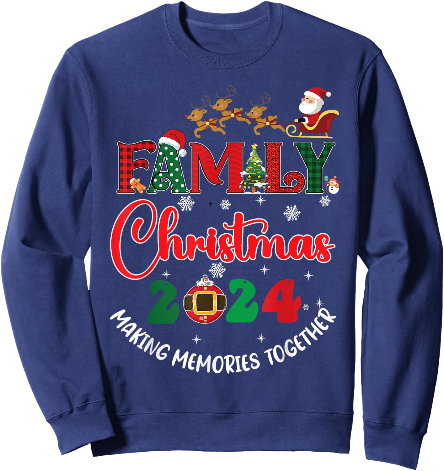 Family Christmas 2024 Matching Xmas Making Memories Together Sweatshirt - Sweatshirt | Navy