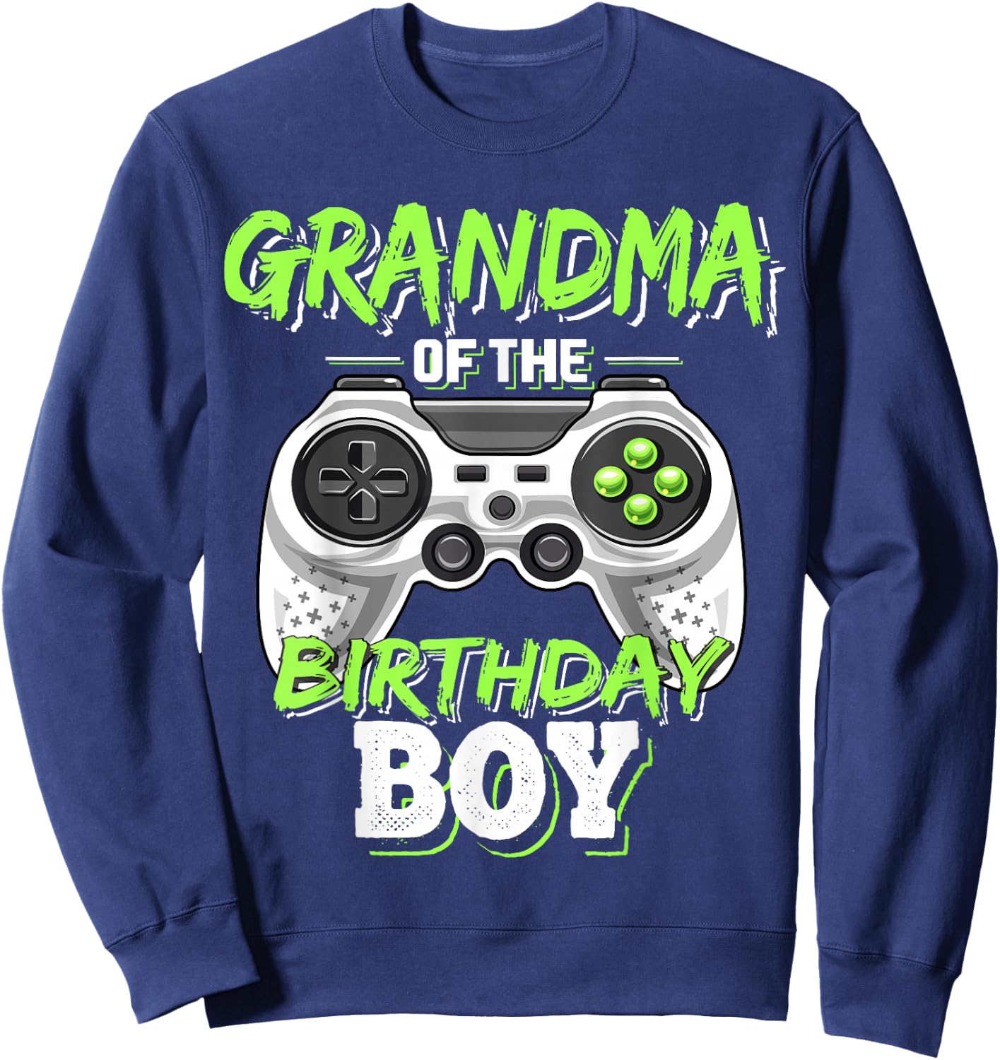 Grandma of the Birthday Boy Matching Video Game Birthday Sweatshirt - Sweatshirt | Navy