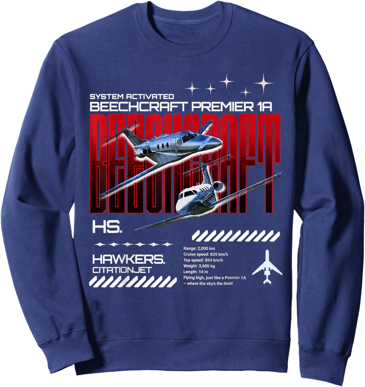 Light Hawkers Beechcraft 1A Sweatshirt - Sweatshirt | Navy
