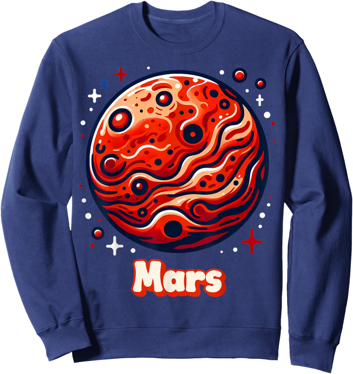 Planet Mars Outer Space Costume Graphic Sweatshirt - Sweatshirt | Navy
