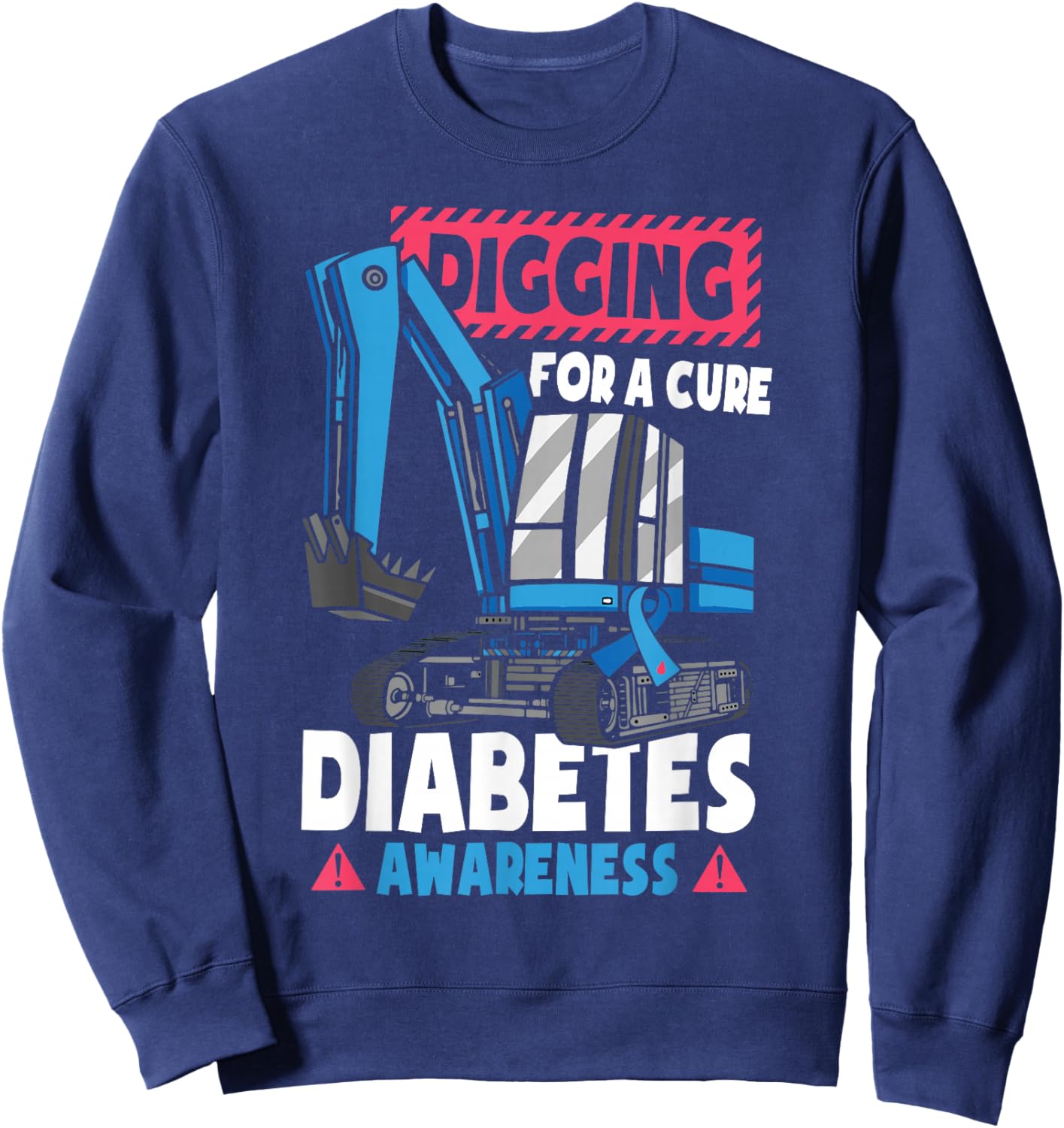 Diabetes Awareness Toddler Diabetic Type 1 Diabetes Tractor Sweatshirt - Sweatshirt | Navy