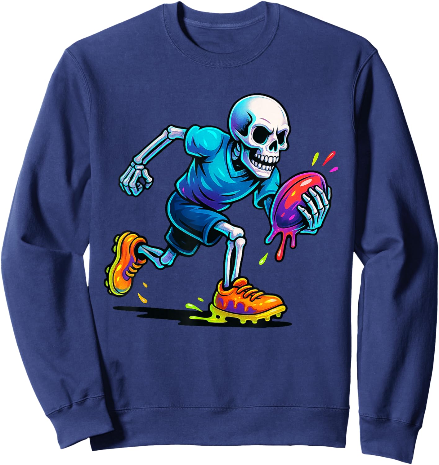 Skeleton Rugby Drip Ice Cream Drip Sweatshirt - Sweatshirt | Navy