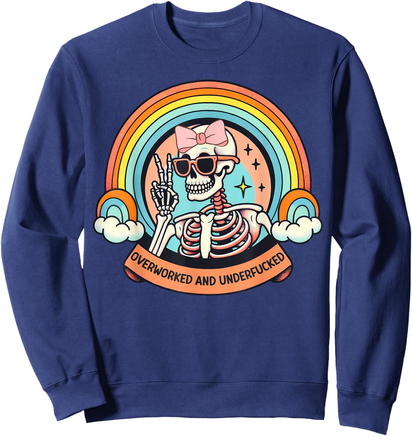 Overworked And Underfucked Sweatshirt - Sweatshirt | Navy