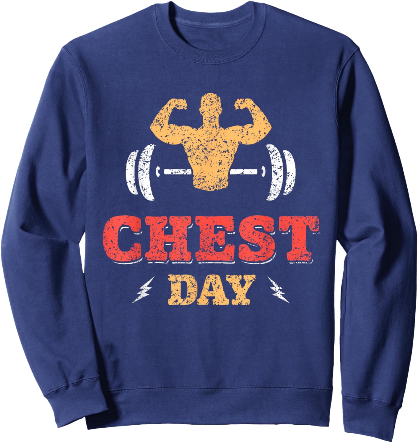Chest Day Workout Weightlifting Bodybuilding Gym Chest Day Sweatshirt - Sweatshirt | Navy