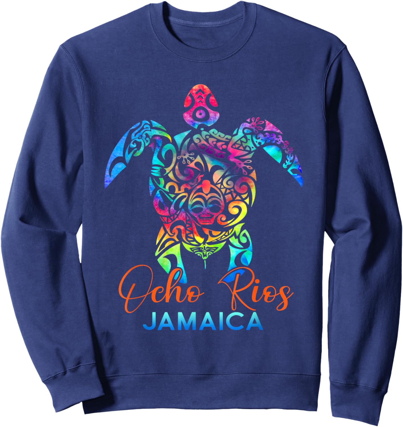 Ocho Rios Jamaica Sea Turtle Family Vacation Summer Beach Sweatshirt - Sweatshirt | Navy