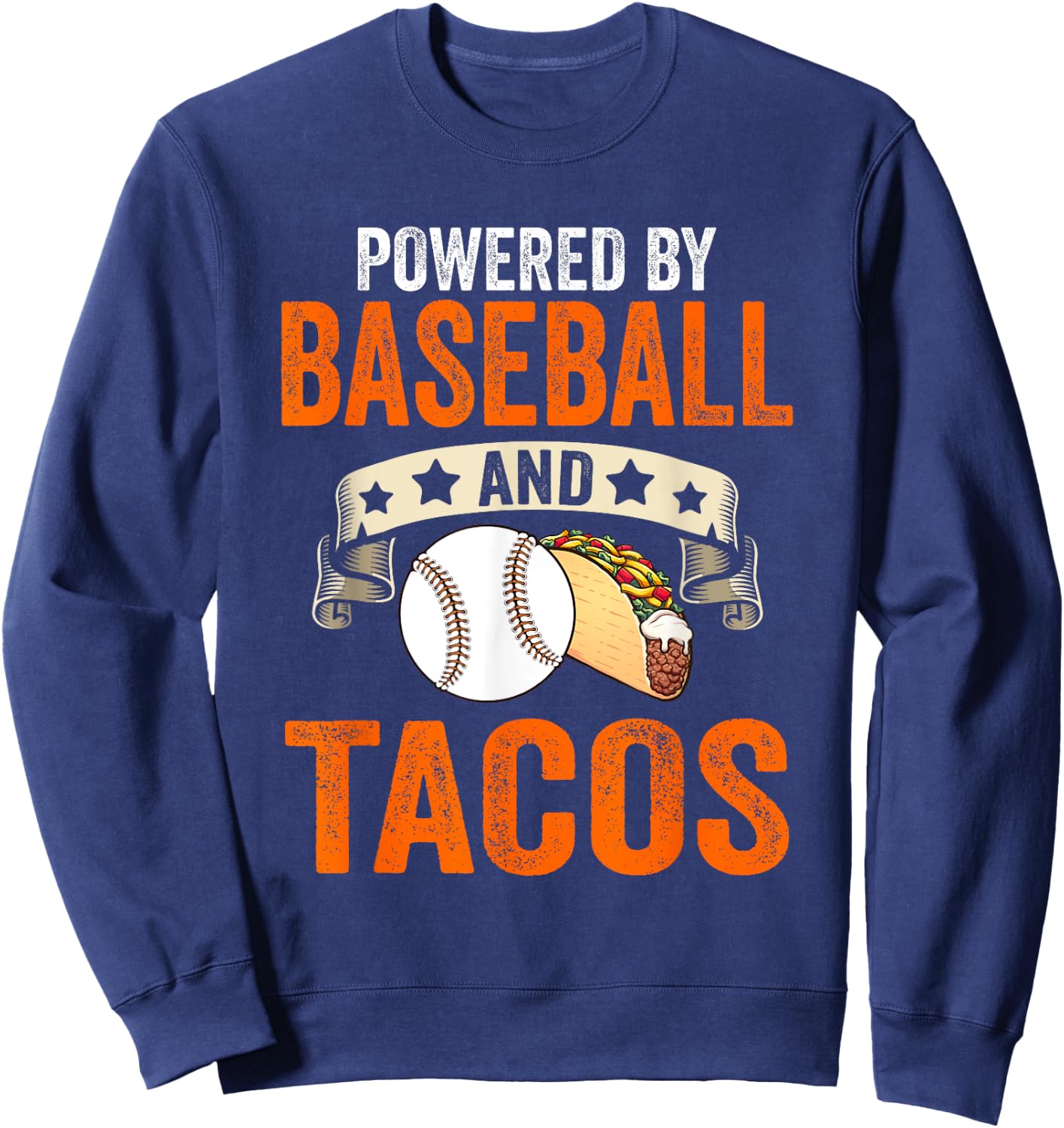 Powered by baseball and tacos Sweatshirt - Sweatshirt | Navy