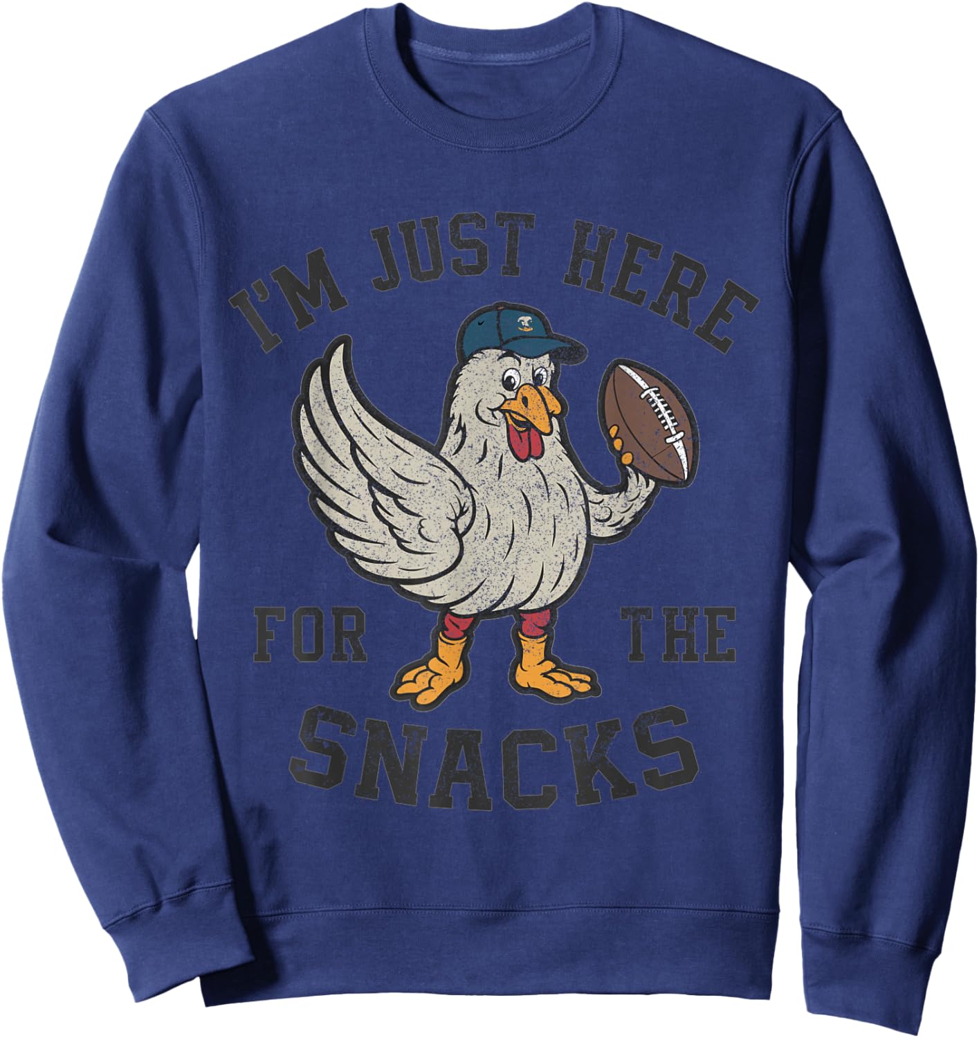 Funny I'm Just Here For The Snacks Football Sweatshirt - Sweatshirt | Navy