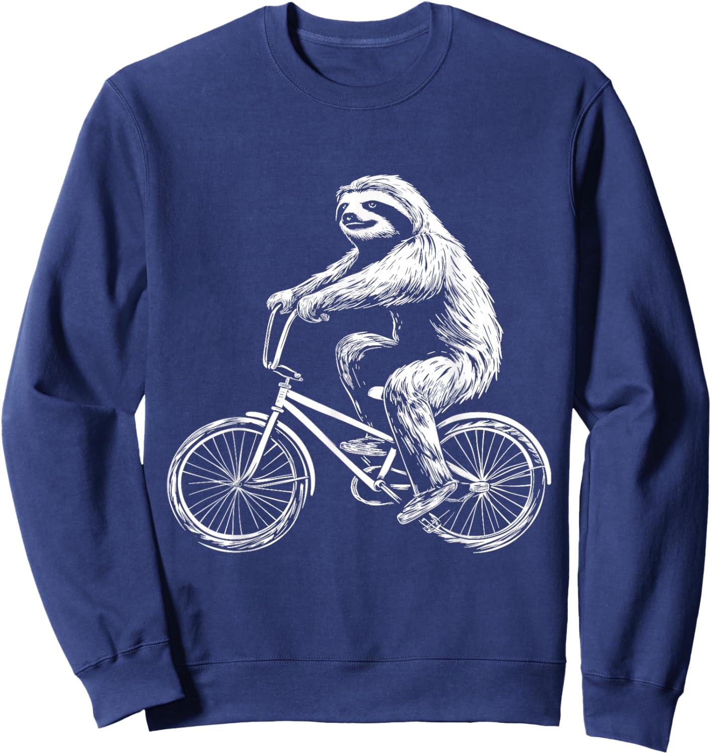 Sloth Bicycle Funny Cycling Animal Bicycle Sloth Sweatshirt - Sweatshirt | Navy