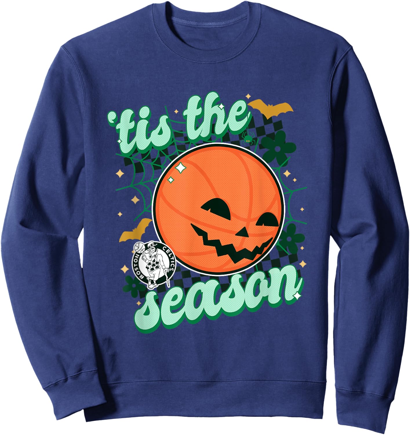 NBA Boston Celtics Halloween Spooky Season Sweatshirt - Sweatshirt | Navy