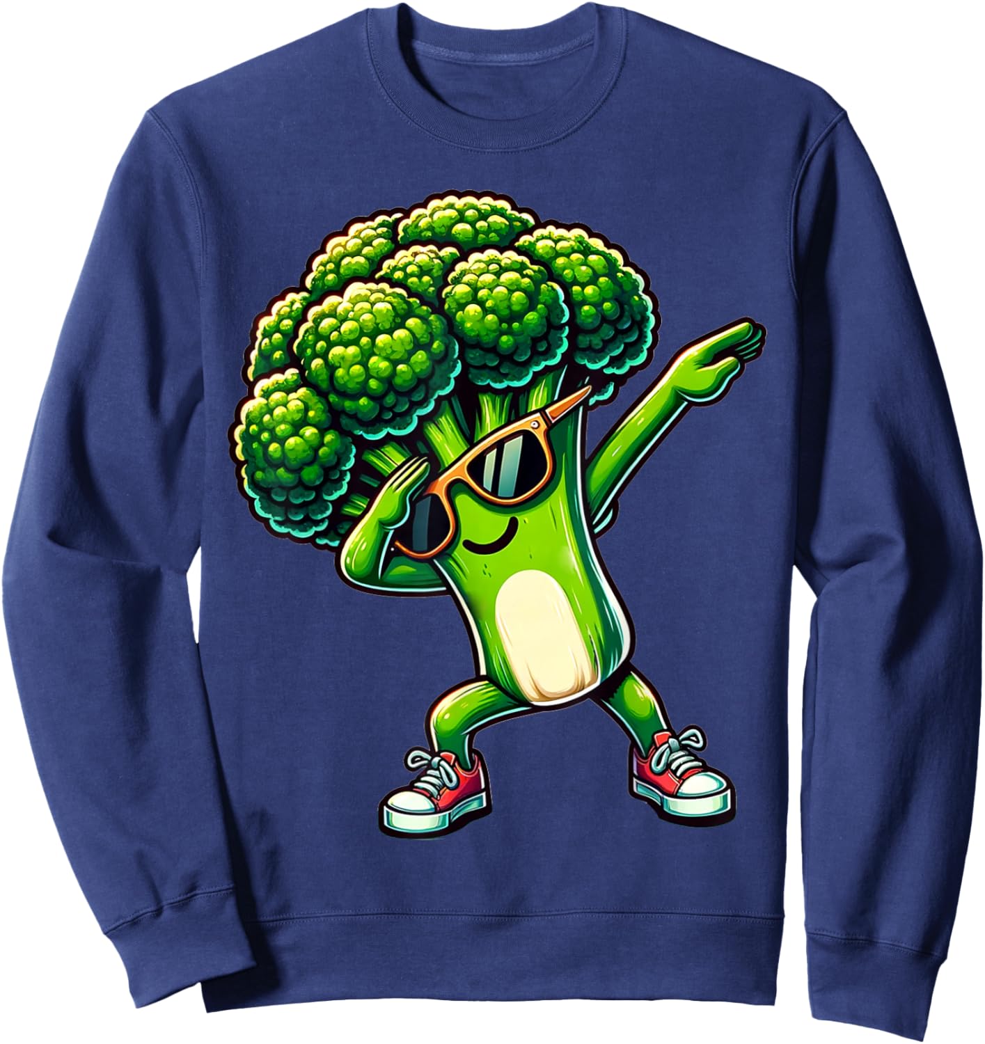 Dabbing Brokkoli | Lustiger grüner Brokkoli mit Gemüse Motiv Sweatshirt - Sweatshirt | Navy