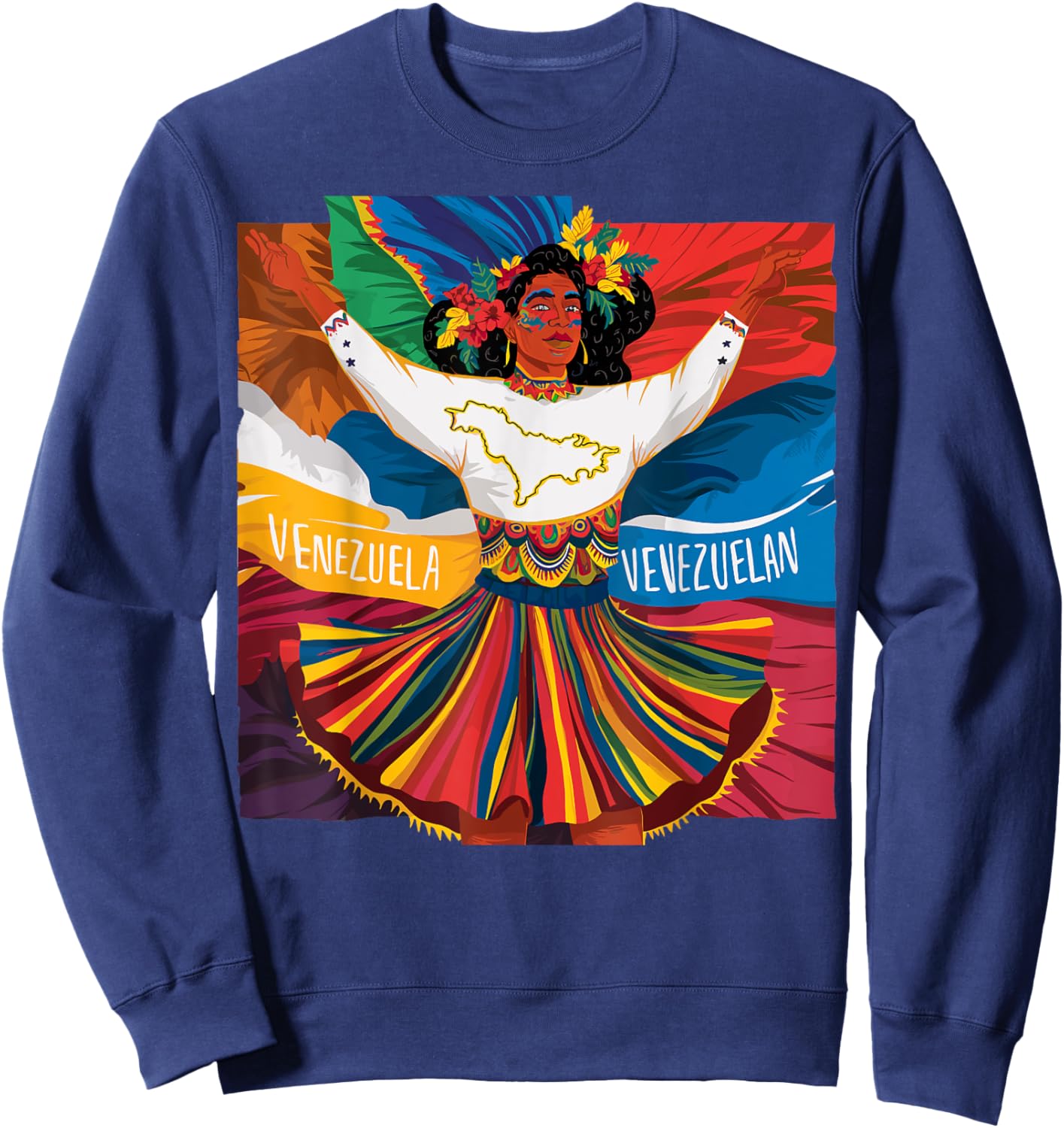 Venezuela Jersey Venezuela Flag Venezolano Women Venezuela , Black, S Sweatshirt - Sweatshirt | Navy